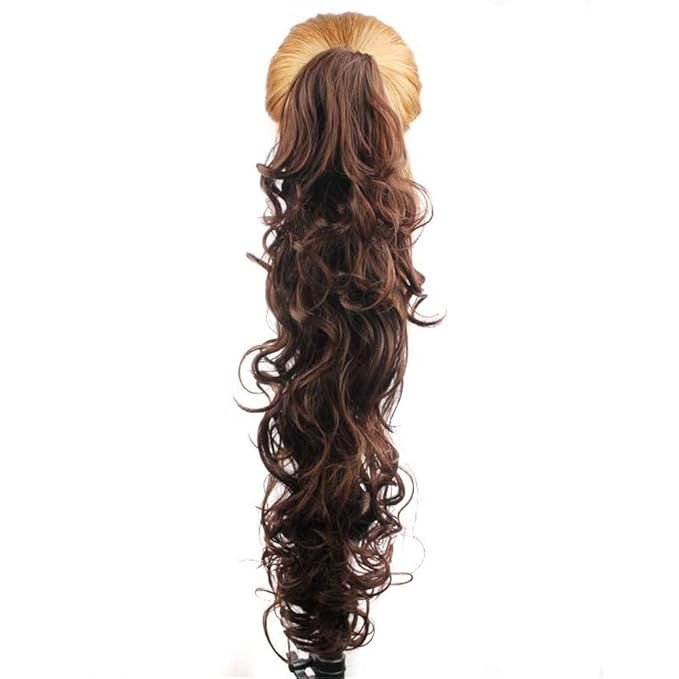 S-ssoy 31"(78cm) Women's Hair Piece Pony Tail Clip In Claw Ponytail Hair Extension Long/Voluminous Curly Or Wavy Synthetic Wig Hairpiece for Women Girls Lady, 1B-33#