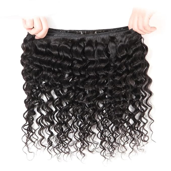 Human Hair Bundles Deep Wave Bundles Human Hair Wet and Wavy Bundle 18 20 22 inch Deep Curly Bundle Natural Black Color 300g