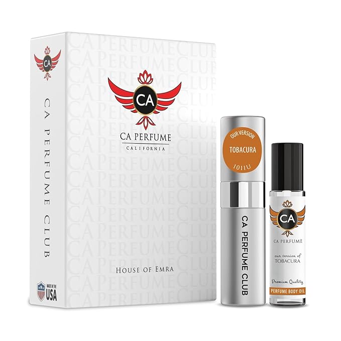 CA Perfume Impression of Tobacura for Women & Men Eau De Parfum Spray Long Lasting Oriental Perfume Layering Set 0.27 Fl Oz + 0.33 Fl Oz