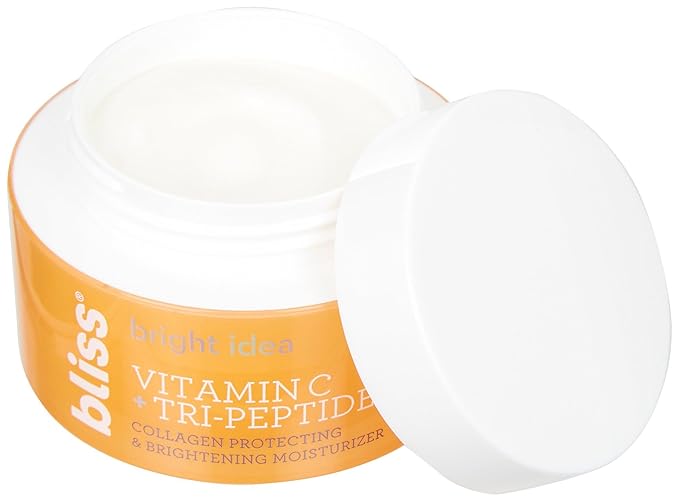 Bliss Vitamin C + Tri-Peptide Brightening Moisturizer | Squalane & Hydration Boosters | Anti-Aging Face Cream for Collagen and Elasticity | Clean Vegan & Cruelty Free 1.7 fl oz