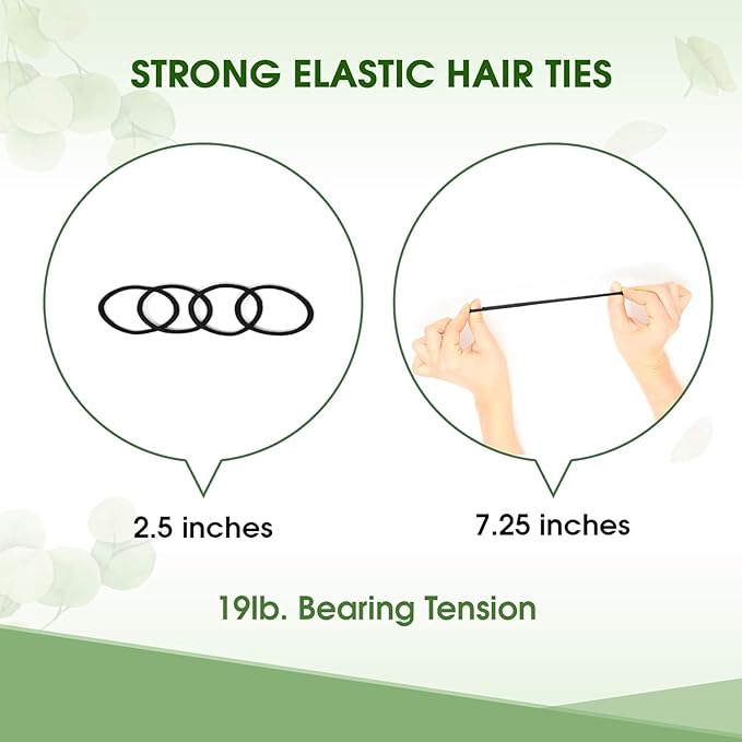 BIODEGRADABLE Elastic Hair Ties for Women & Men - Organic No Crease Brown Hair Tie Ponytail Holders and Hairties for Buns - Plastic Free Hairbands for Women and Mens Hair - 5mm (27 count)