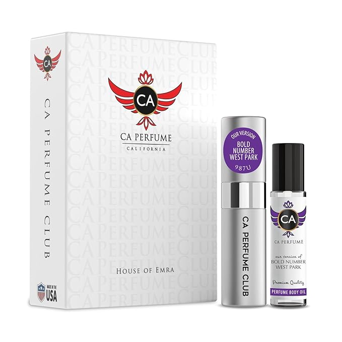 CA Perfume Impression of Bold Number West Park for Women & Men Eau De Parfum Spray Long Lasting Floral Woody Musk Perfume Layering Set 0.27 Fl Oz + 0.33 Fl Oz