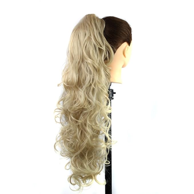 S_SSOY 31"(78cm) Women's Hair Piece Pony Tail Clip In Claw Ponytail Hair Extension Long/Voluminous Curly Or Wavy Synthetic Wig Hairpiece for Women Girls Lady, T16-613#
