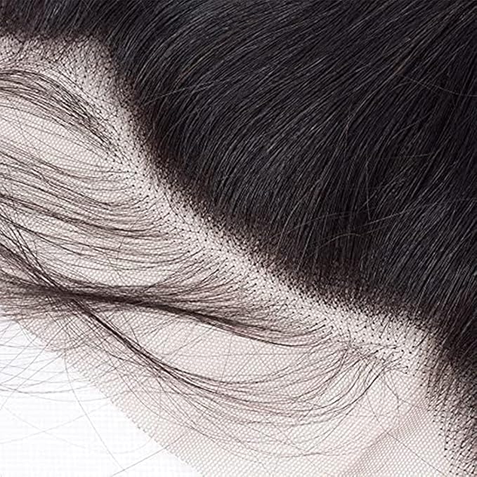 13x4 Ear to Ear Body Wave Lace Frontal Closure Brazilian Virgin Human Hair Transparent HD Lace Frontal Closure with Baby Hair Pre Plucked Natural Hairline Free Part 10 Inch Natural Black Color