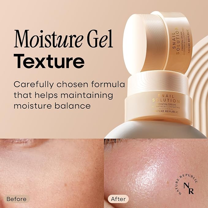 Nature Republic Snail Mucin (Emulsion & Cream) Set - Korean Skincare, Hydrating with Niacinamide, Face Moisturizer, Moisturizing Skin Care, Glow, Mucus