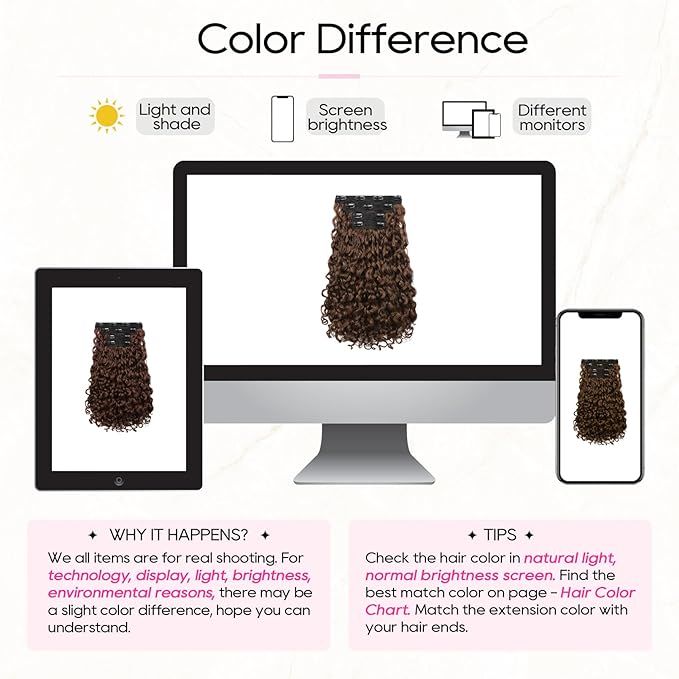 REECHO Curly Hair Extensions - 4PCS 18" GoGo Curly Clip in Hair Extensions 100% Super Protein Hairpieces with Invisible Lace Weft Silky Soft Natural Look for Women - Golden Brown