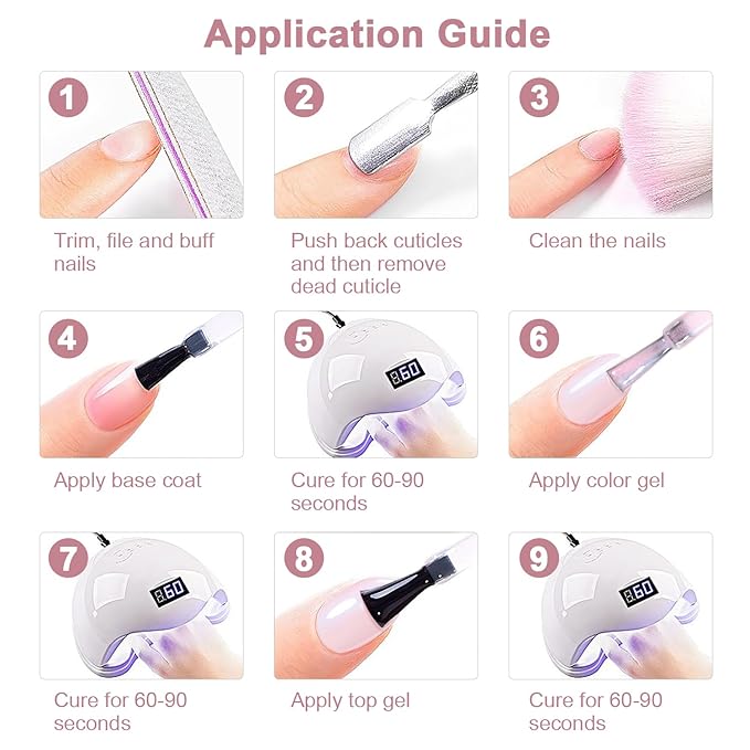 RARJSM Nude Pink Gel Nail Polish with Blue Pearl Shell Glitter Clear Sheer Light Purple Pink Shimmer Gel Polish 15ml UV LED Soak Off Transparent Skin Color Home Salon French Manicure Curing Requires
