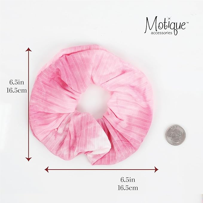 Pink Ribbed Tie Dye Scrunchy