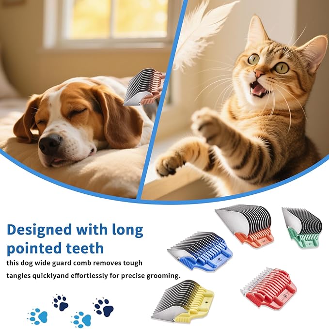 3MM 1/8Inch Pet Grooming Clipper Attachment Guard Comb, for Wide A5 Blades, Compatible with Andis, Conair, Wahl, Laube, Thrive, Bucchelli, or other A5 Series, Only Fit for 10W/15W/30W Wide Blade