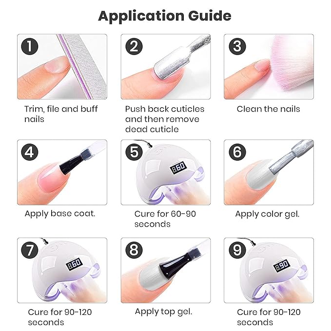 RARJSM Pearl Gel Nail Polish Lavender Purple Pearlescent Shell Gold Glitter Shimmer Mermaid Iridescent Nail Gel Polish Soak Off LED UV Curing Requires Swirl Thread Effect DIY Manicure Use 7.5ML