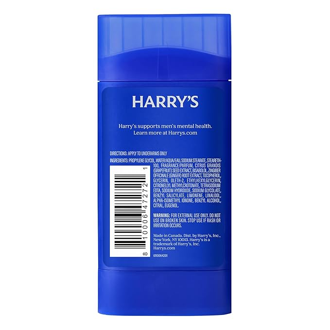 Harry's Aluminum Free Deodorant for Men - Odor Control, Redwood Scent, 2.5 Oz, 3-Pack, Men Deodorant Aluminum Free
