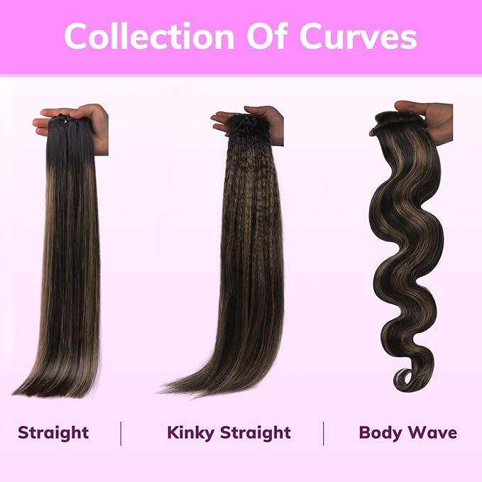 IDN BEAUTY Seamless Clip In Hair Extensions Human Hair Body Wave 150g 1B/6/1B Balayage Natural Black to Chestnut Brown Remy Hair Seamless Clip Ins For Black Women PU Invisible Edge 20 Inch 9pcs