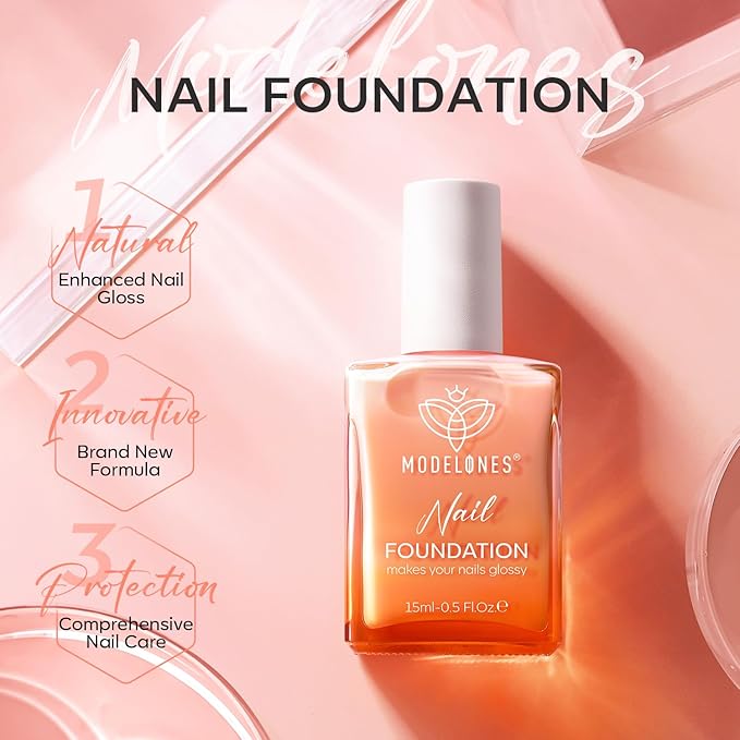 modelones Nail Strengthener Nude Nail Repair for Damaged Nails Strengthening Polish 15ml Nail Growth and Strengthener Natural Concealer Foundation Nail Care Gifts for Women