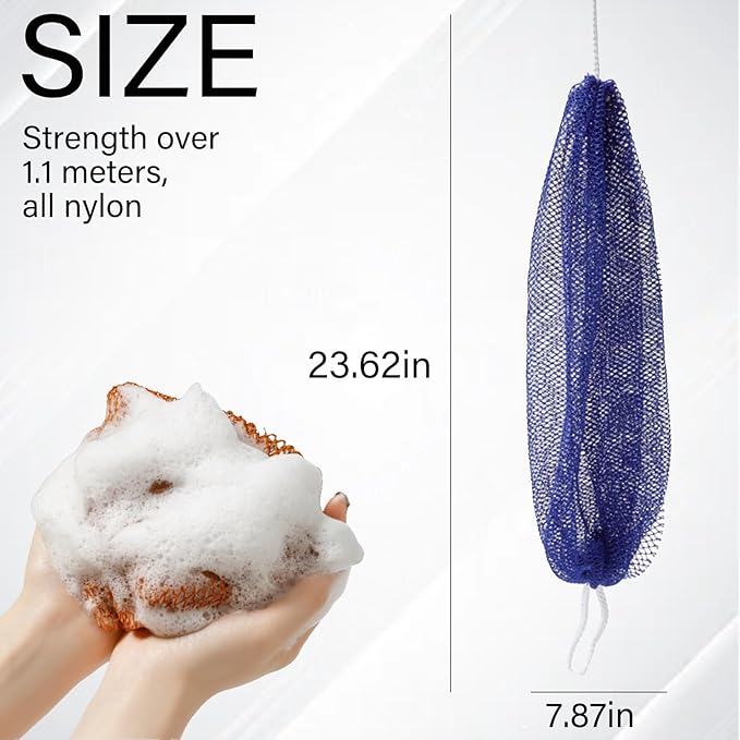 African Exfoliating Body Net Sponge, Ember and Root African Net Sponge, Exfoliating Towel, Gentle Exfoliation, Exfoliating Washcloth Face & Body Scrub Towel for All Skin Types (Brown)