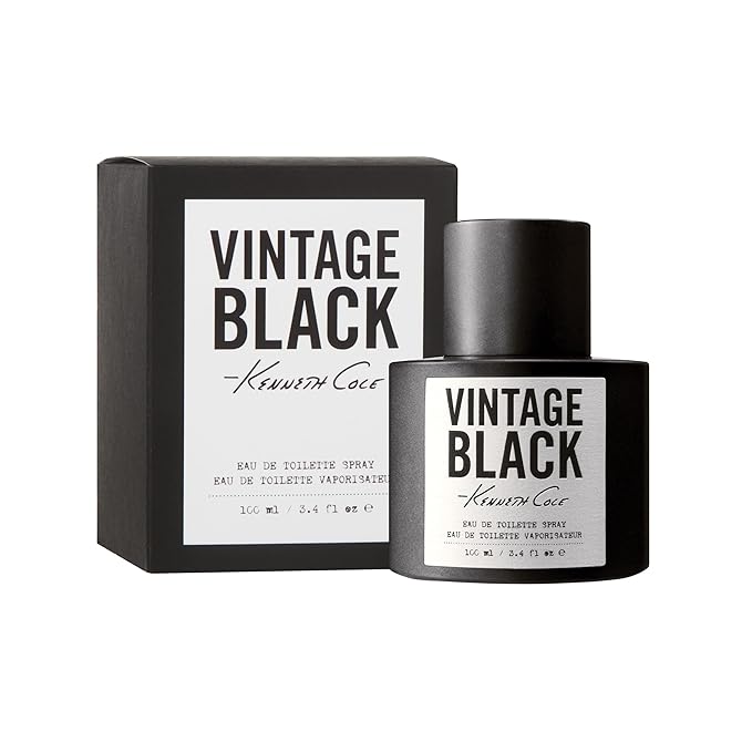 Kenneth Cole Vintage Black Eau de Toilette Spray Cologne for Men, 3.4 Fl. Oz.