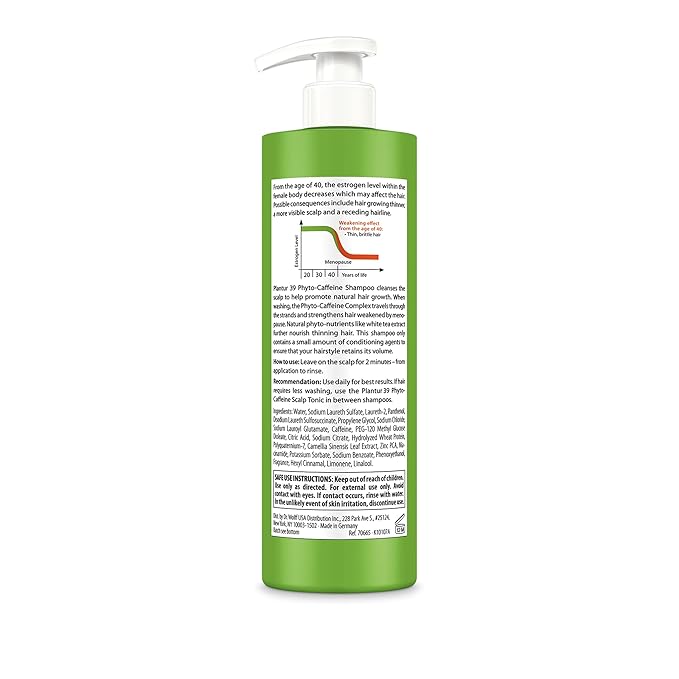 Plantur 39 Fine and Brittle Hair Shampoo (16.9 fl oz) I Phyto-Caffeine Formula I Promotes Natural Growth I For Women's Thinning Hair