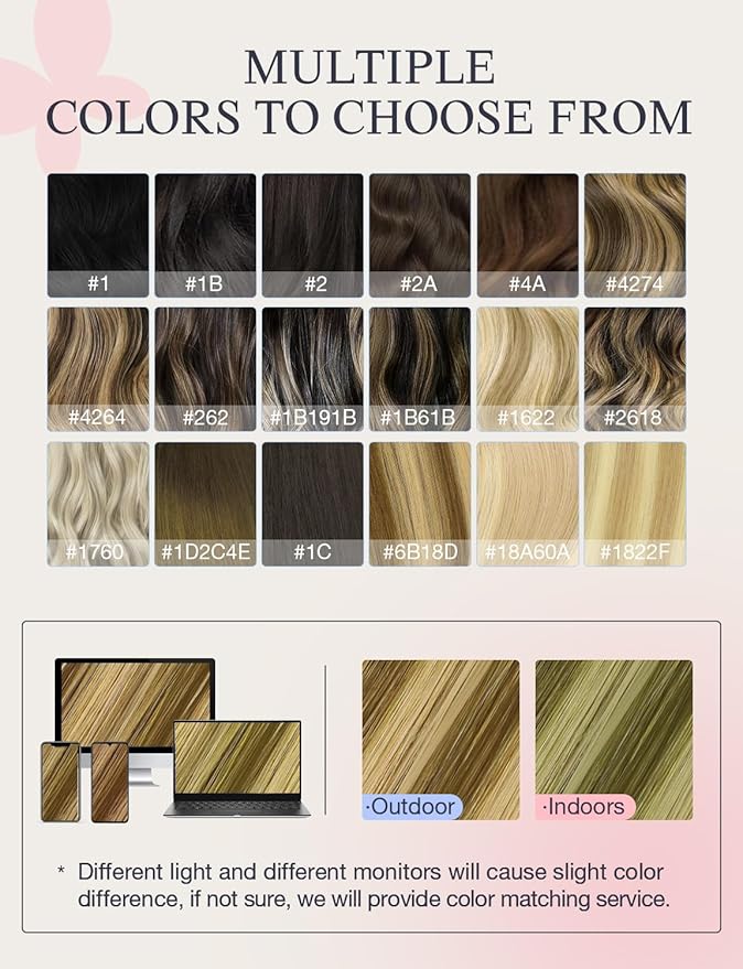 DOORES Invisi Edge Tape in Hair Extensions Human Hair, Medium Brown Highlighted Dirty Blonde 10 Injection Tape-ins with 10 Injection Tape-ins 50g 20 Inch, Virgin Tape in Extensions