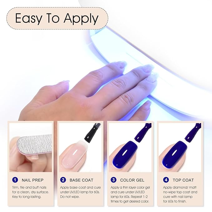 VENALISA Royal Blue Gel Nail Polish - Soak Off UV Gel for DIY Home Manicure - Salon Nail Art for Girls and Women