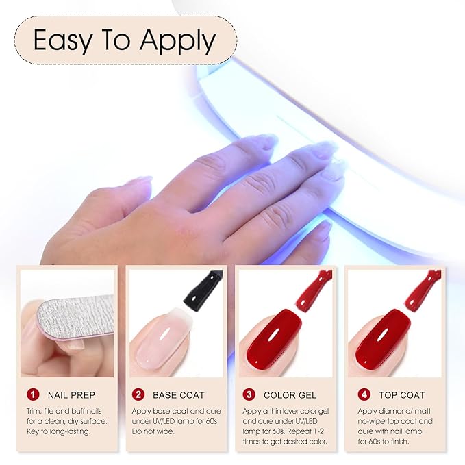 Venalisa Red Gel Polish - 1 Pcs Red Color DIY at Home Manicure Salon Nail Art