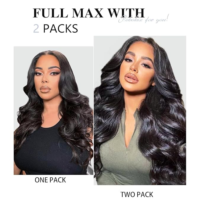 2 Pack 240g Body Wave Clip in Hair Extensions Real Human Hair 16 Pcs Seamless Clip ins for Women Full Head with PU Skin Weft 15A Remy Human Hair 14inch Natural Black