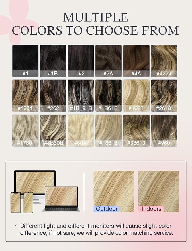 DOORES Invisi Edge Tape in Hair Extensions Human Hair, Light Blonde Highlighted Golden Blonde 10 Injection Tape-ins with 10 Classic Tape-ins 50g 18 Inch, Injected Tape in Extensions