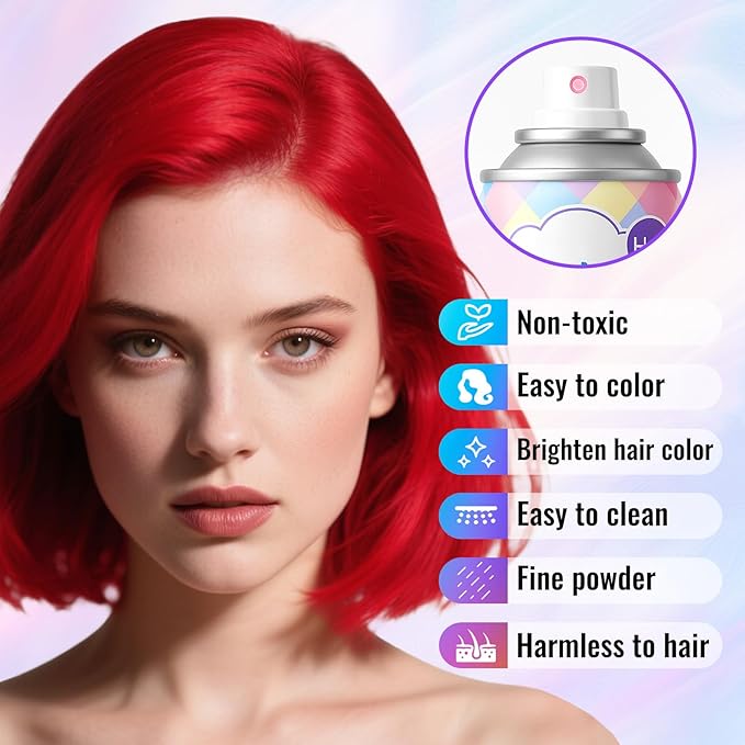 Temporary White Hair Color Spray – 1-Day Washable Hair Color for Women Kids Men, Fun Hair Spray for Halloween, Cosplay, Costumes, Parties, Festivals, Crazy Hair Day, DIY Hair Looks