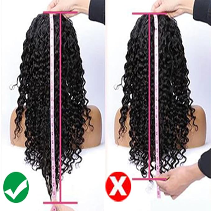 Manorshen 20Inch 13x6 Wet and Wavy Deep Wave Lace Frontal Wigs Brazilian Virgin Lace Front Deep Curly Wave Glueless Human Hair Pre Plucked Wig 180% Denisty With Baby Hair Natural Black