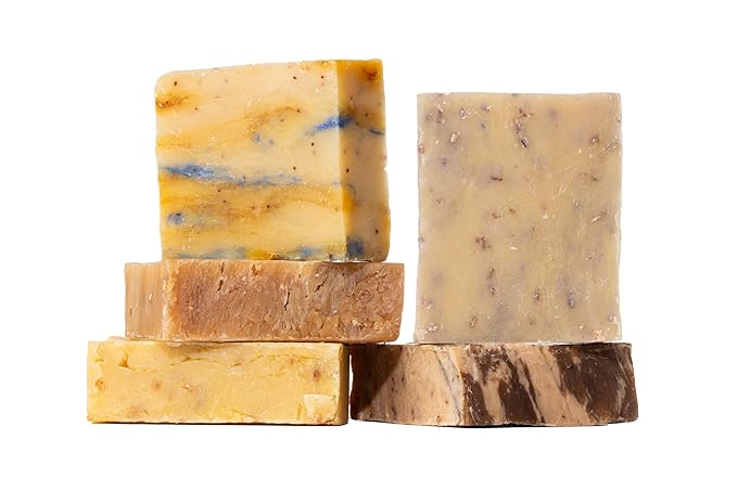 ILS Soap co - What The? Mix (Fruit Farts/Cafe Olé/Citrus I.P.A./Roasted Oats and Honey/Patchouli-Wood-Oatmeal) All Natural Bar Soap for All Skin Types - Cold Process and Handmade in the USA (5 Pack)