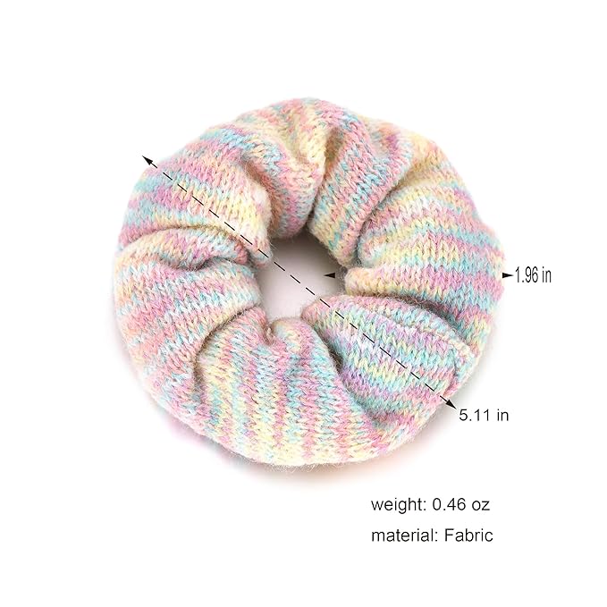 Thick Large Pink Hair Scrunchie for Women Soft Knit Scrunchie Everyday Stylish Tie Dye Hair Accessories