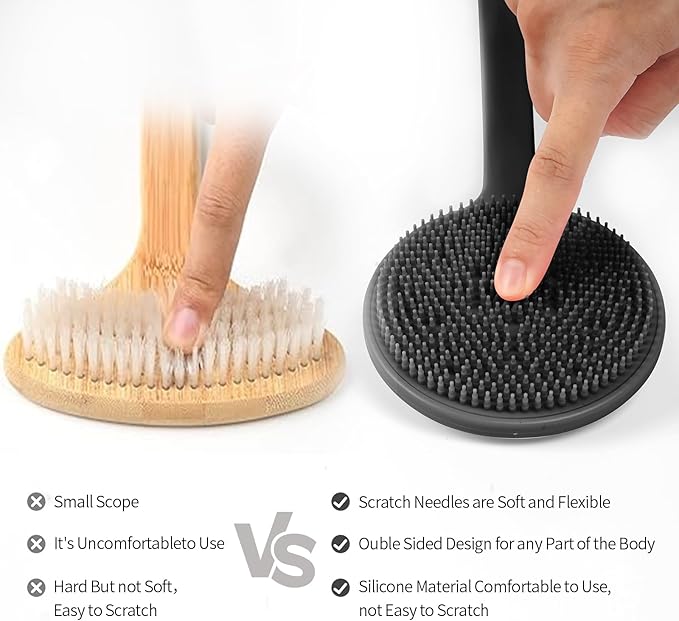 Back Scratcher, 2PackGifts for Men Back Scratcher , 2025 New Back Scratcher with 2 Silicone Scratch Surface, Deep Back Scratcher for Men/Women, Long Handle Backscratchers for Adults