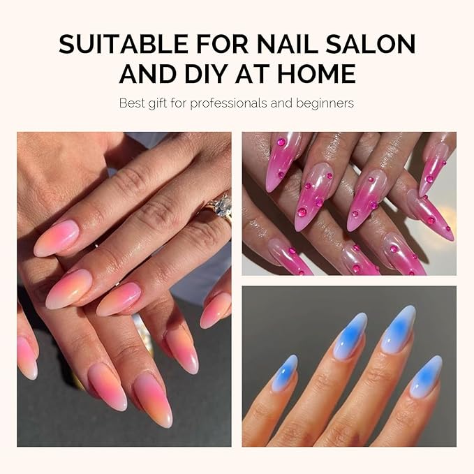 MelodySusie 100Pcs Soft Nail Sponges for Ombre, Nail Art Sponges With Grabbing Pen, Blooming Nails, Gradient Nail, Manicure Nail Art Tools, Professional Accessories for Home and Salon Use, Blue