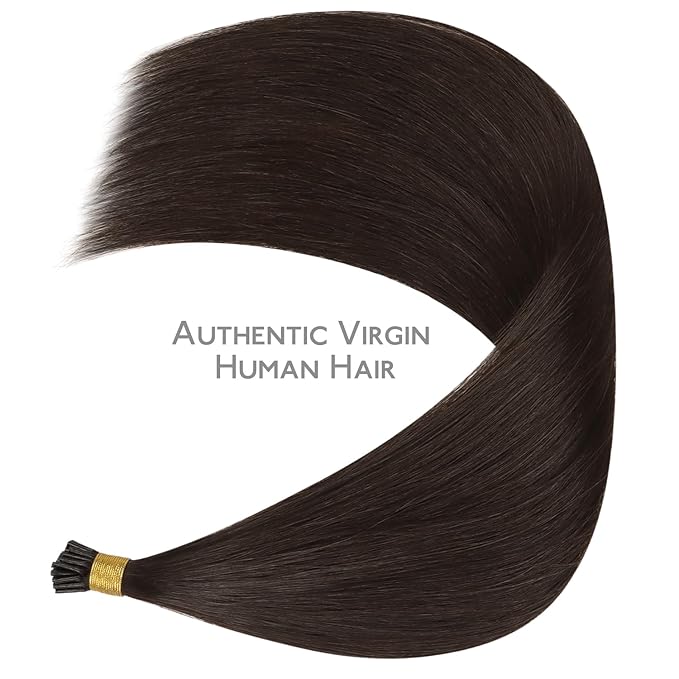 WENNALIFE I Tip Hair Extensions Human Hair, 50g 100s 16 Inch Light Dark Brown Remy Itip Human Hair Extensions Invisible Itips Straight I Tips Fusion Extensions Real Human Hair