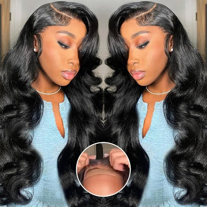Glueless Wigs Human Hair Pre Plucked Pre Cut 5x5 HD Lace Closure Wigs Human Hair 180% Density Wear and Go Body Wave Lace Front Wigs Human Hair for Women 22 Inch