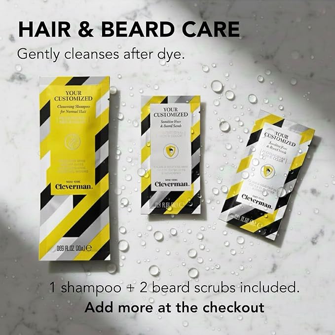 Cleverman Medium Blond All-in-One Reusable Kit for Men's Natural-Looking Gray Coverage - Professional-Quality Hair, Beard & Mustache Color, Ammonia-Free