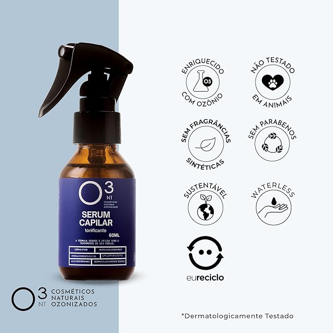 Toning Hair Serum - Active Ozone & Natural Ingredients - Shedding Reduction - Dermatologically Tested - 2.03 Fl Oz