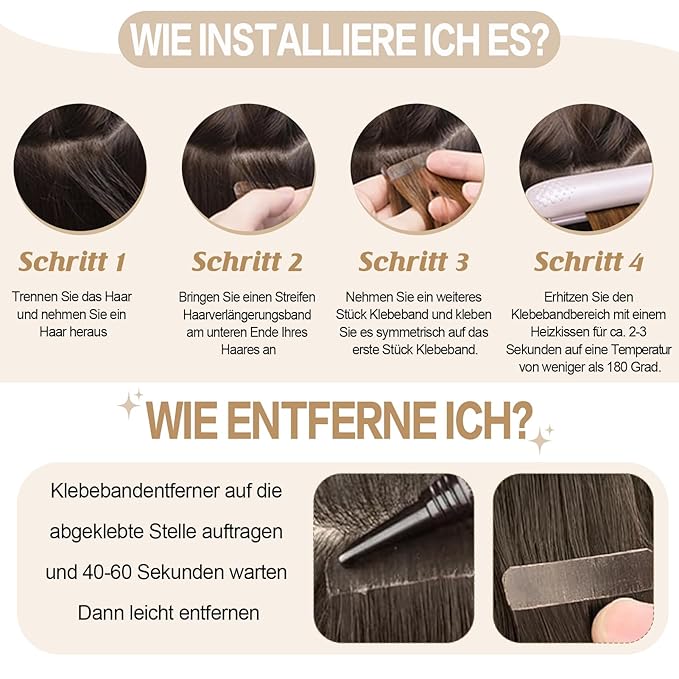 YILITE Tape in Extensions Human Hair Darkest Brown Silky Straight Seamless Skin Weft Tape in Hair Extensions 18 inch 50 Gram 20Pcs/Pack Tape in Remy Hair Extensions(18 inches #2 Darkest Brown)