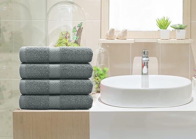 DAN RIVER 6-Pack Premium Hand Towels (16x28 Inches) - 100% Cotton, Ultra Soft, Lightweight, Highly Absorbent Towels for Bathroom, Spa, Gym, Salon, Hotel, and Travel - 550 GSM โ Gray