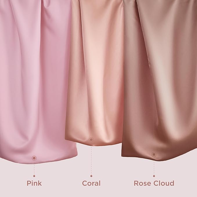 Bedsure King Size Satin Pillowcase Set of 2 - Pink Silky Pillow Cases for Hair and Skin with Envelope Closure, Similar to Silk Pillow Cases, Christmas for Women, 20x36 Inches, 2pcs