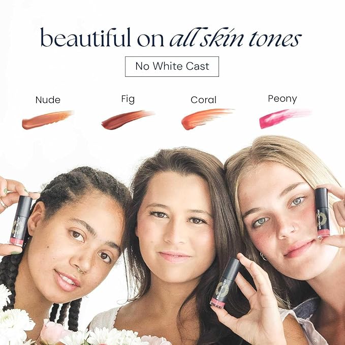 Brush On Block Sun Shine Protective Lip Oil SPF 30, Mineral Protection from UVA/UVB & Blue Light, Hydrating, Cruelty-Free, Gluten-Free, & Vegan, Peony