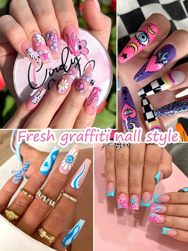 12 Colors Nail Art Pens, 3D Quick Dry Nail Point Graffiti Dotting Liner Pen Sets Nail Art Painted Pen Drawing Nail Design Kit for Nail DIY Decoration Christmas Gift