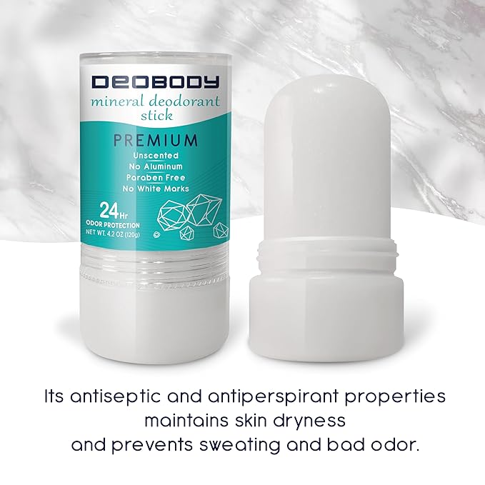 Natural Alum Crystal Deodorant In Stone. 2 PACK (240gr / 8.50Oz) For Men And Women. Antiperspirant For Underarm And Foot Sweat. Aluminum-free And Paraben-free. 100% Natural