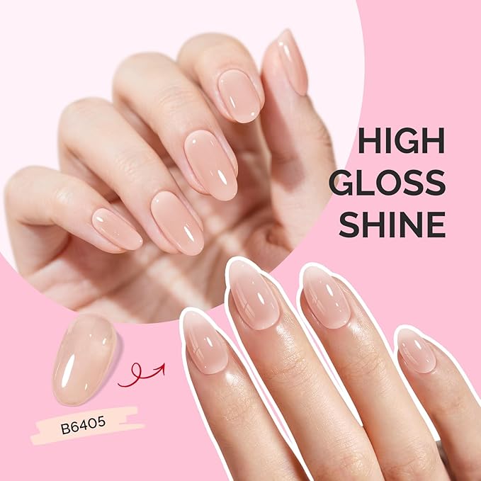 MelodySusie Jeweliver Gel Nail Polish, 0.5Fl.oz Nude Gel Polish Beige Color Soak Off UV LED Light Cure Gift for Women Manicure Nail Art DIY at Home B6405
