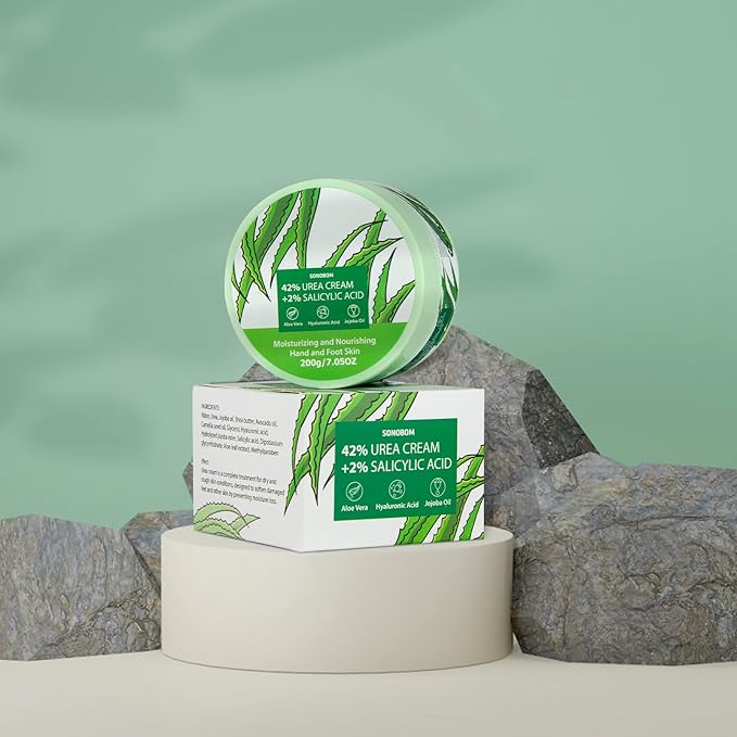 Urea Cream 42 Percent for Feet 7.0 Oz, 2% Salicylic Acid, Aloe Vera, Hyaluronic Acid , Deeply Moisturize Skin Cream For Dry Cracked Feet, Hands, Heels, Elbows, Nails, Knees, Intensive Moisturizes &