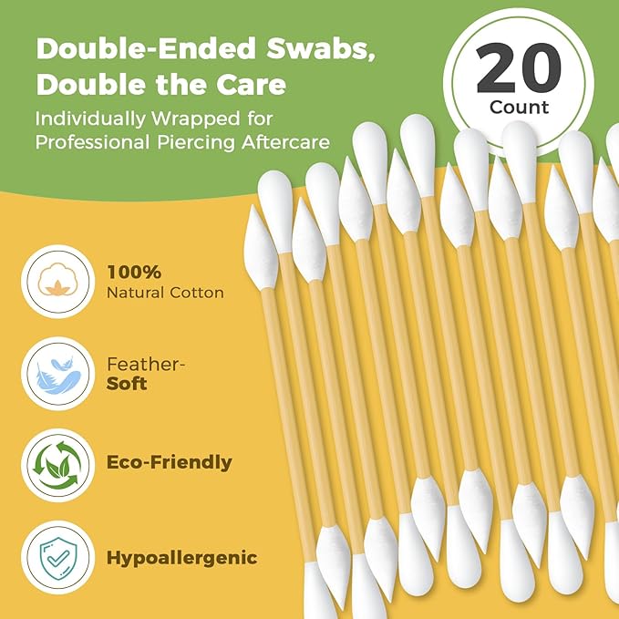 0.5oz -100% Natural Piercing Bump Solution & Keloid Bump Removal Drops (with 20 Cotton Swabs), Professional Piercings Aftercare Oil to Relieve & Reduce Appearance of Keloid/Scar on Nose, Ear & Belly