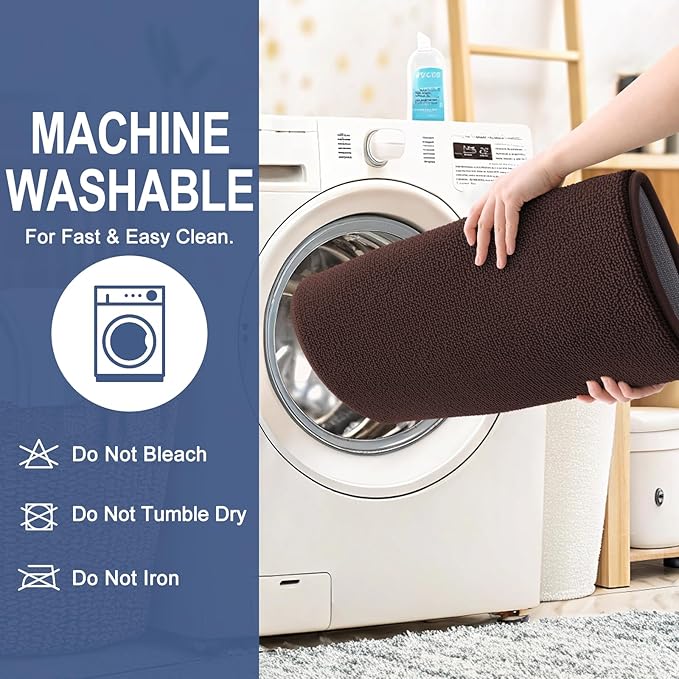 OLANLY Thick Memory Foam Bath Mat Rug 70x24, Extra Soft Absorbent Bathroom Rug, Quick Dry Bath Mats, Non-Slip, Machine Washable Carpet for Bathroom, Tub and Shower, Home Decor Accessories, Brown