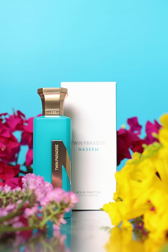 NASEEM Twin Paradise Aqua Perfume 75 ml - Unisex Eau De Parfum for Men & Women - Subtle Tonal Fragrance - Alcohol-Free, Long Lasting & Hypoallergenic Scent for Every Occasion