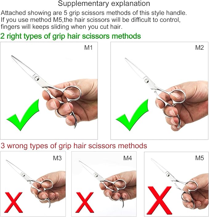 6 Inch Professional Hair Scissors Professional 440C Stainless Steel Hair Cutting Scissors – Hand-Sharpened Japanese Blades, Ergonomic Handle, Ultra-Sharp Barber Shears for Thick Hair & Dog Grooming