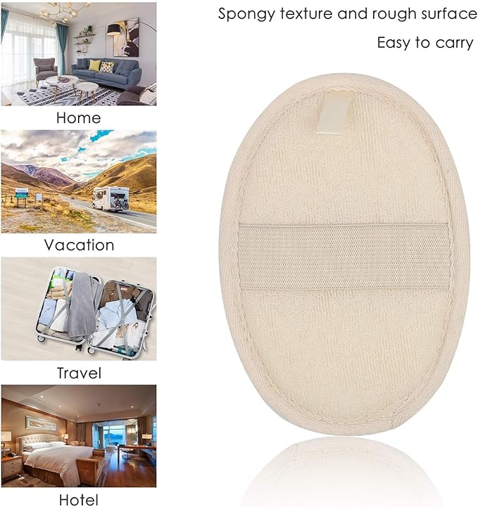 Exfoliating Natural Loofah Sponge Back Scrubber for Shower, Exfoliating Sponge for Shower, Bath Shower Scrubber for Men and Women