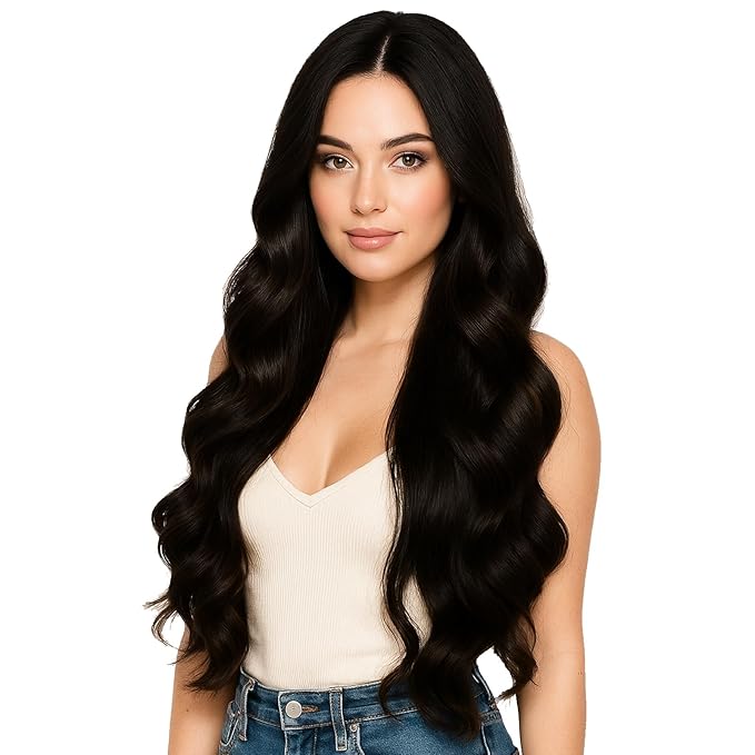 Full Shine Straight U Tip Hair Extensions 28 Inch 100 Grams Color 1 Jet Black K Tip Hair Extensions Real Human Hair Natural Long Hair for Women add Length Fusion Utip Extensions