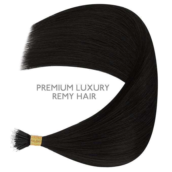 WENNALIFE Nano Bead Hair Extensions Human Hair, 50g 50s 18 Inch Jet BlackReal Human Hair Extensions for Women Invisible Nano Ring Hair Extensions Remy Human Hair Extensiones De Cabello Humano